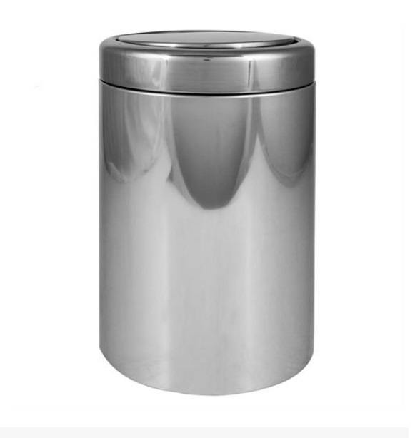 DUSTBIN WITH SWING COVER CHROME 16LT 0866A