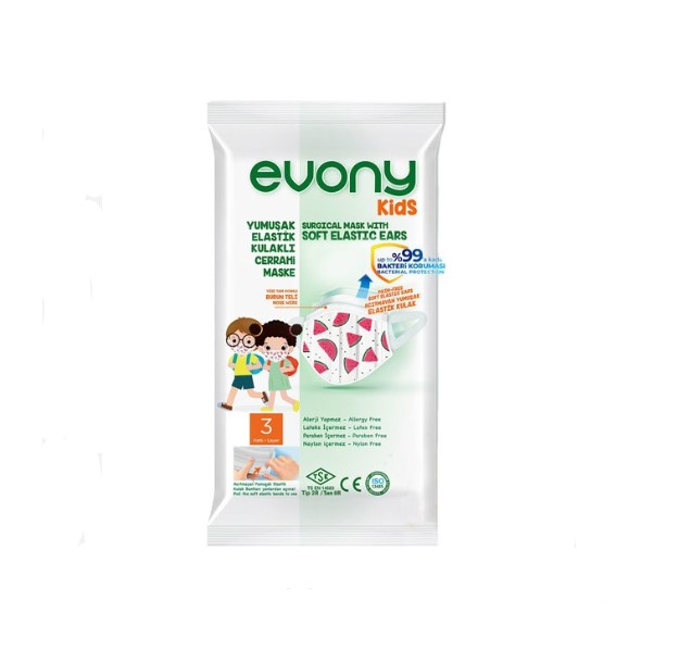 DISPOSABLE ORAL MASK EVONY KIDS 145X9CM 10X16PCS