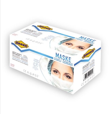 DISPOSABLE ORAL MASK BRAVA 50PCS