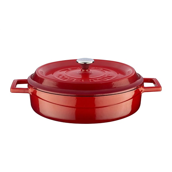 POT CAST IRON RED 24X7.5CM LV Y ST 24 K2 R