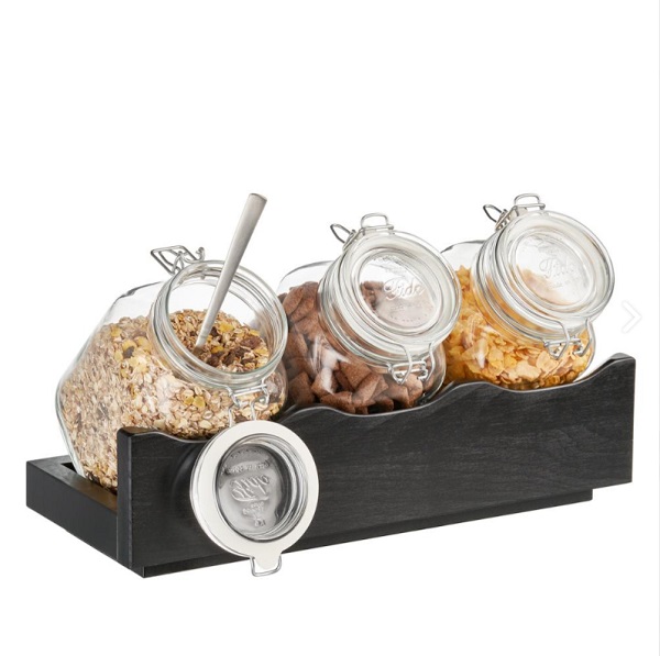 CORN FLAKES JAR SET WITH STAND 14965