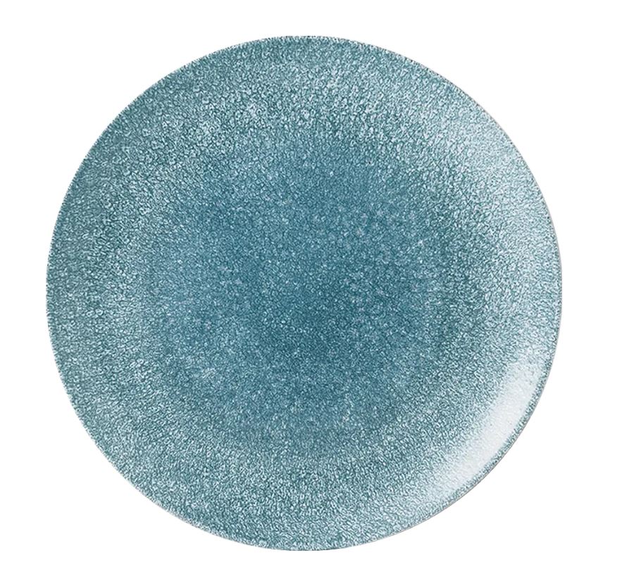 FLAT PLATE 28.8CM RAKU TOPAZ BLUE RKTBEV111