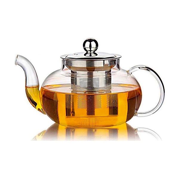 TEA POT GLASS 600ML GRV TC600