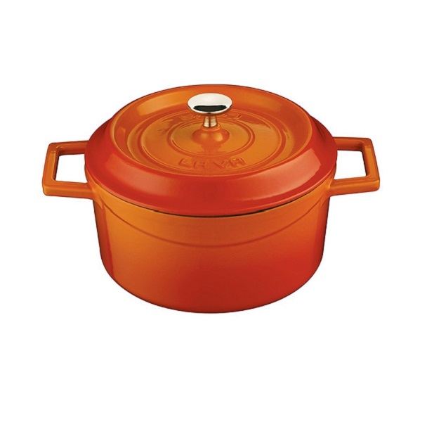 POT CAST IRON ORANGE 14X7.5CM LV Y TC 14 K2 O