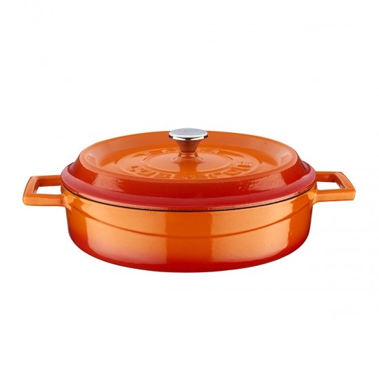 POT CAST IRON ORANGE 24X7.5CM LV Y ST 24 K2 O