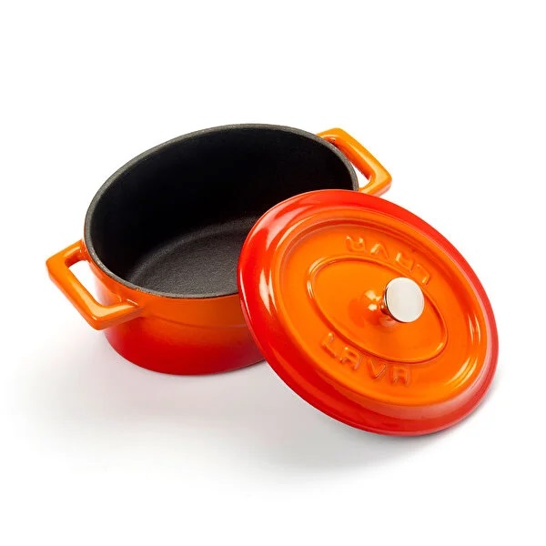 POT CAST IRON OVAL ORANGE 9X12CM LV O TC 10 K2 O