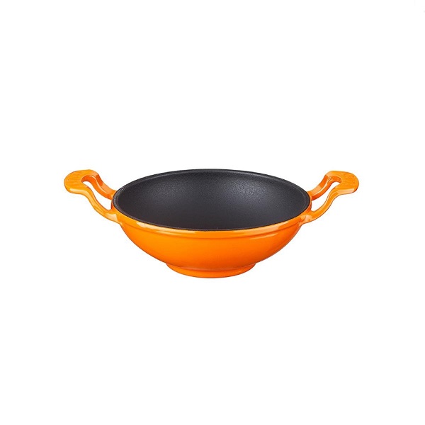 CAST IRON WOK PAN ORANGE 16CM LV WOK 16 K0 O