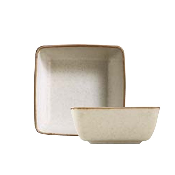 BOWL SQUARE COLOR X 13X13CM TAN13KS730P02