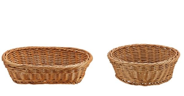 BREAD BASKET RATTAN OVAL 24X16X7CM GRV 2455