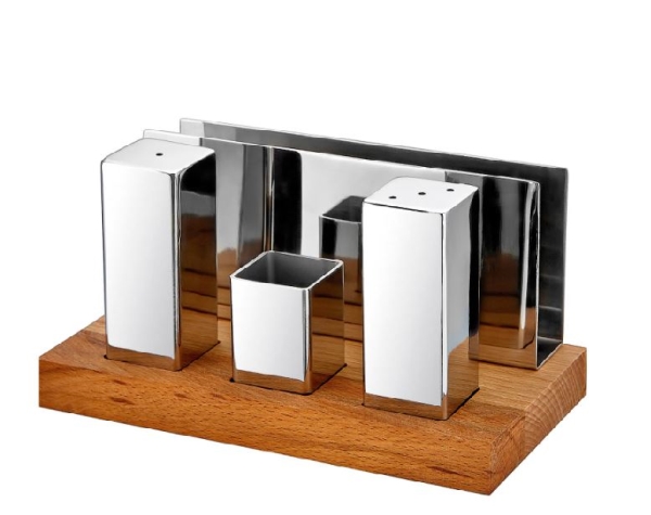 SALT NAPKIN HOLDER SET GRV 51 M