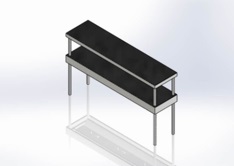 SERVICE SHELF DOUBLE DECK WITH HEATER CE SR21I120X40