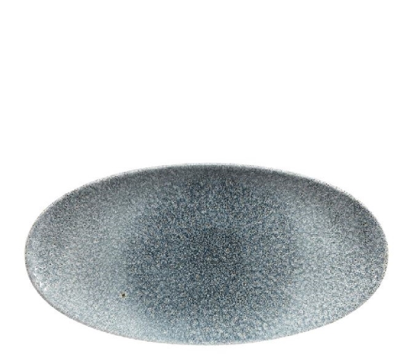 OVAL PLATE 29.9X15CM RAKU TOPAZ BLUE RKTBOV301