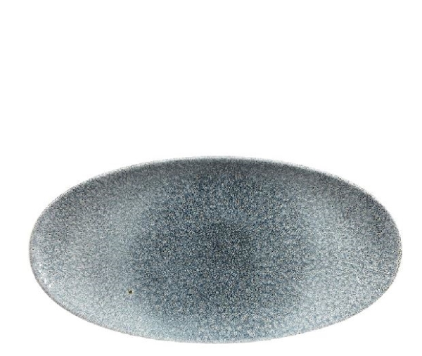 OVAL PLATE 34.7X17.3CM RAKU TOPAZ BLUE RKTBOV351