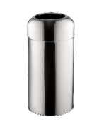 DUSTBIN OPEN W OVAL LID CHROME 0890