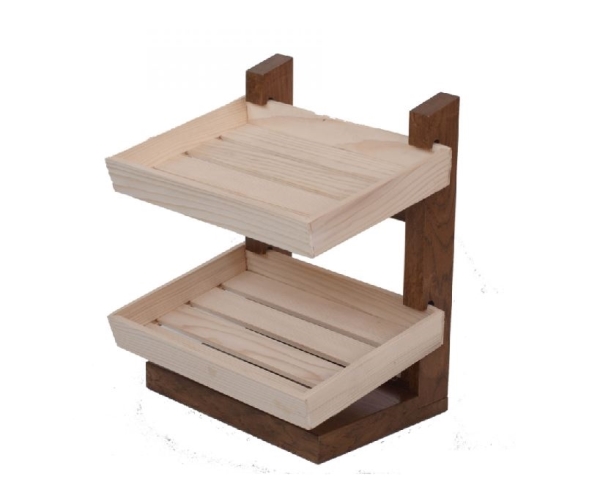 DISPLAY STAND WOODEN 2 TIERS PST840