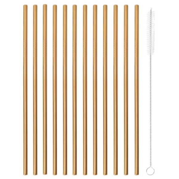 STRAW SET SS COPPER 12PCS 21.5CM 41490C00