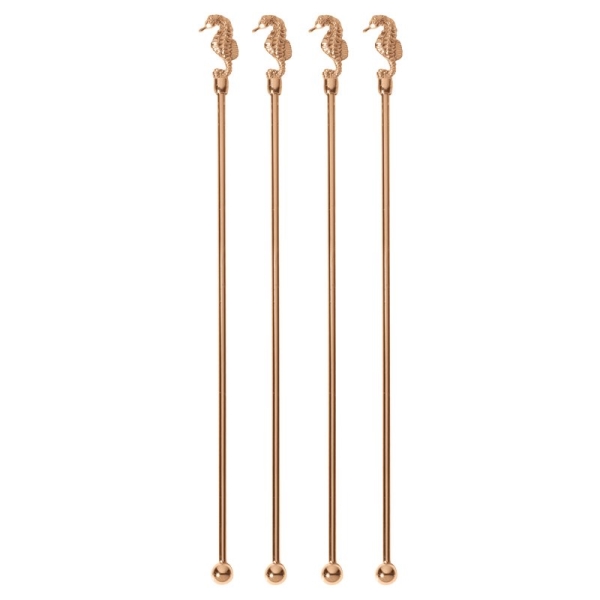 COCKTAIL STIRRER SEAHORSE SS COPPER 4PCS 41491C04