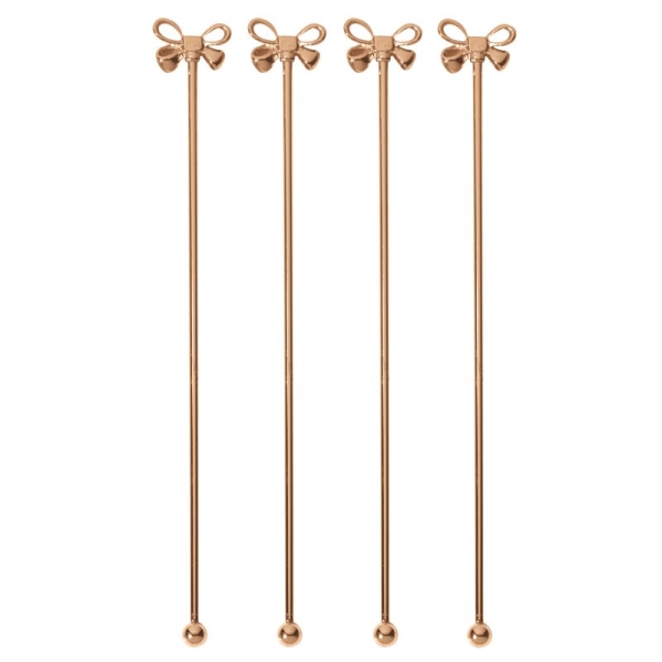 COCKTAIL STIRRER BOW KNOT SS COPPER 4PCS 41491C05