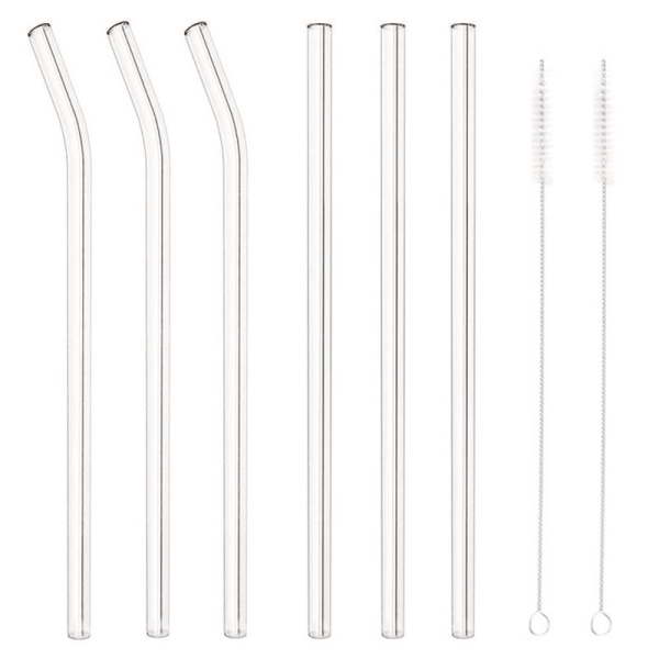 STRAW SET GLASS 8MM 6PCS 41495 08