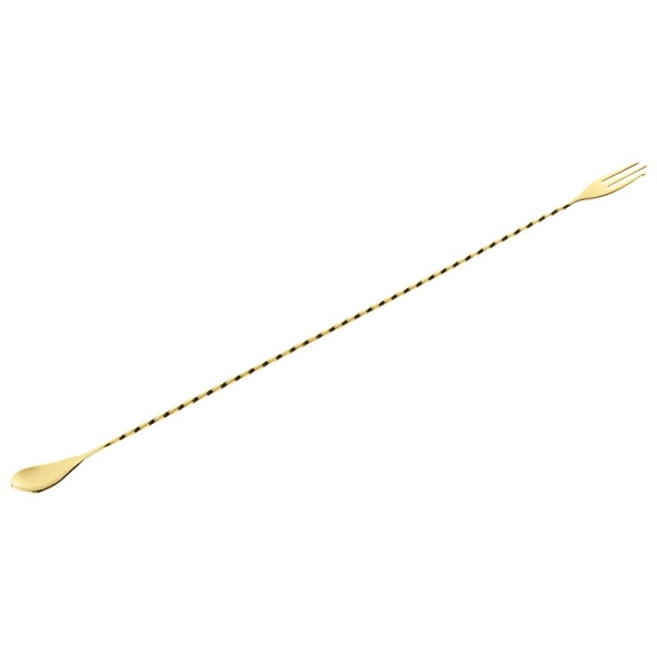 BAR SPOON FORK SS GOLD 41605G03