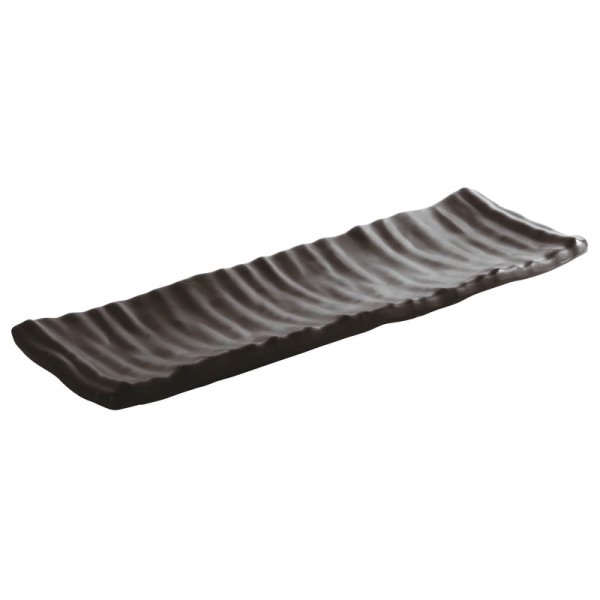 TRAY MELAMINE BLACK 23.5X7.5X2CM 44464 23