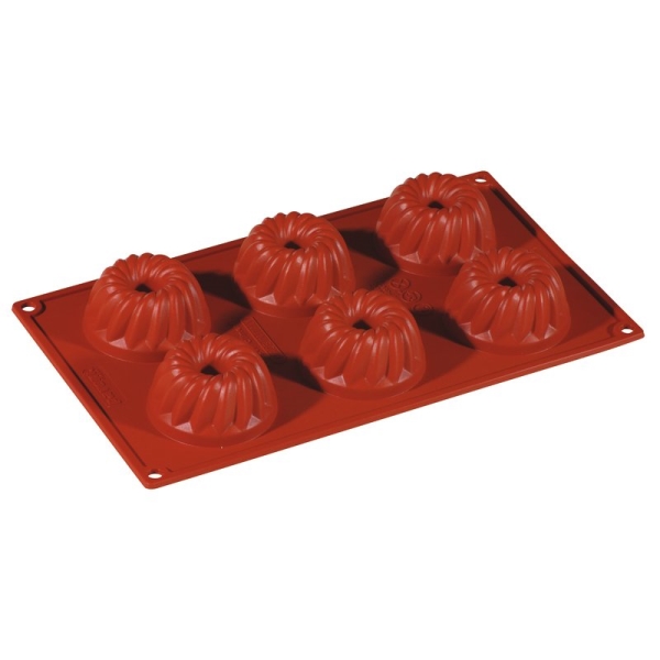 CAKE MOULD SILICONE MINI GUGLHUPF 6PCS 47742 34