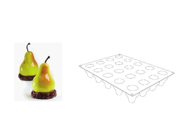 SILICONE MOULD PEAR 20PCS 47745 06