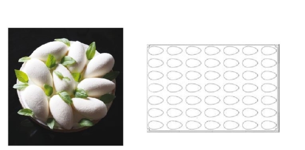 SILICONE MOULD QUENELLE 49PCS 47746 03