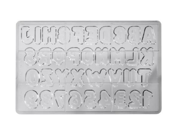 CHOCOLATE MOULD PC LETTERS NUMBERS 47860 86