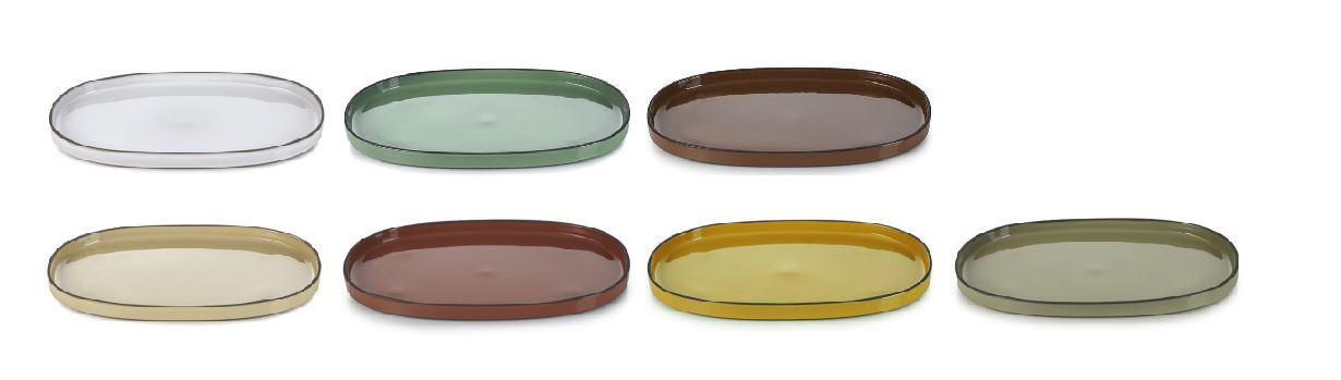 OVAL PLATE CARACTERE GREEN 35.5CM 652760